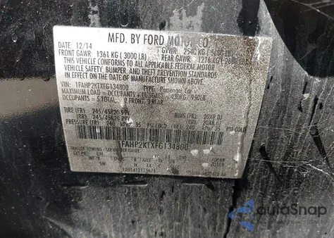 2015 Ford Taurus Sho из США, поврежденный, VIN 1FAHP2KTXFG134800